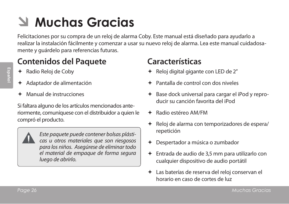 COBY electronic CSMP120 User Manual | Page 26 / 72