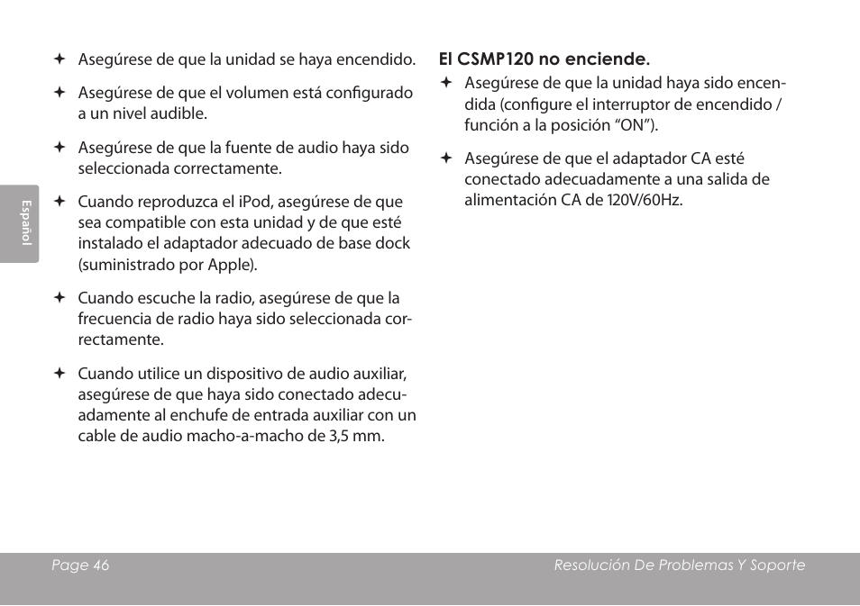 COBY electronic CSMP120 User Manual | Page 46 / 72