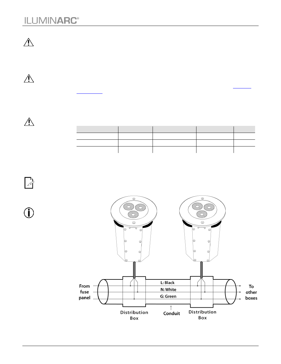 Ac power, Power consumption, Ac plug | Power wiring, Installation | ILUMINARC Ilumipod™ Inground Tri-3 IP User Manual | Page 11 / 23