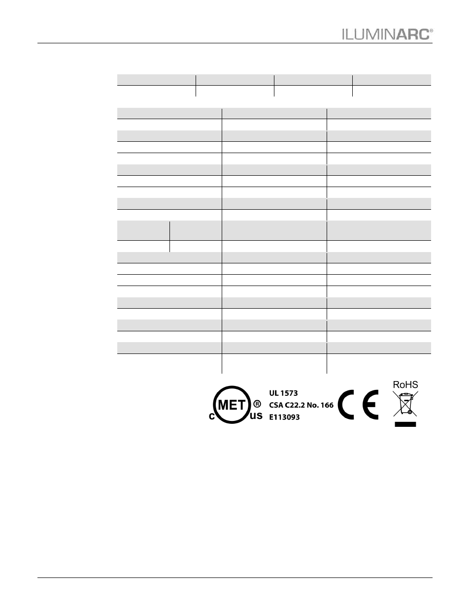 Technical specifications, Technical, Specifications | ILUMINARC Ilumipod™ Inground Tri-3 IP User Manual | Page 22 / 23