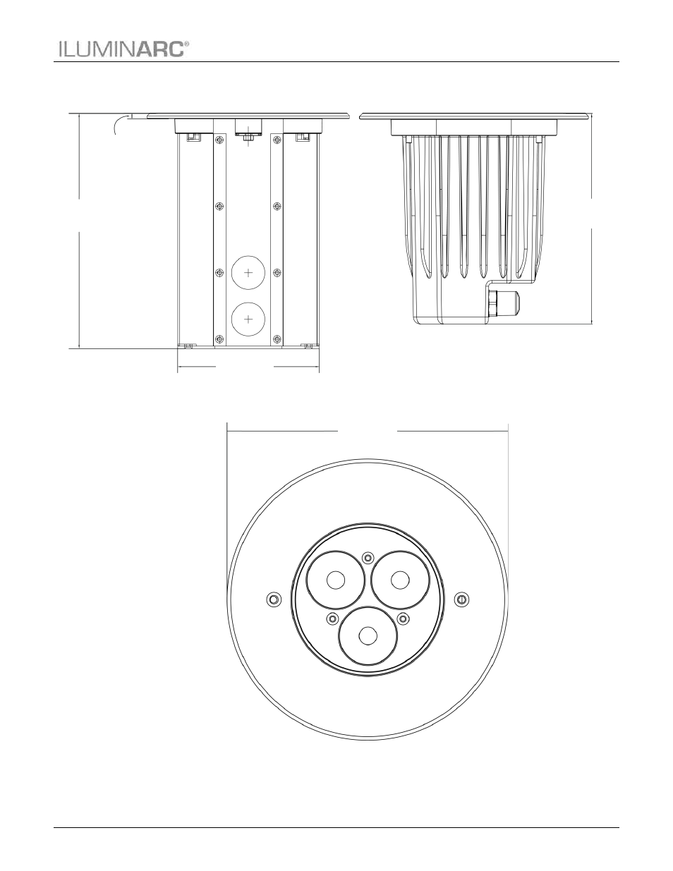 Dimensions | ILUMINARC Ilumipod™ Inground Tri-3 IP User Manual | Page 9 / 23