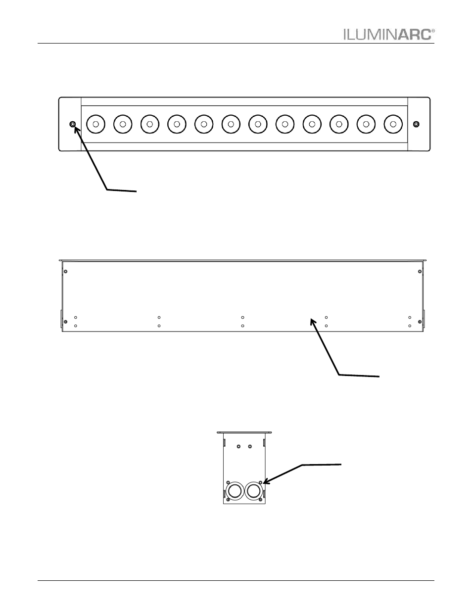Product overview, Front view side view end view | ILUMINARC Ilumiline™ Inground Tri-12 IP User Manual | Page 8 / 31