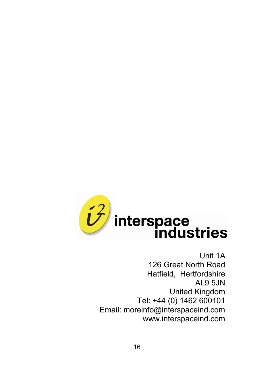 Interspace Industries MasterCue V6 System User Manual | Page 16 / 16