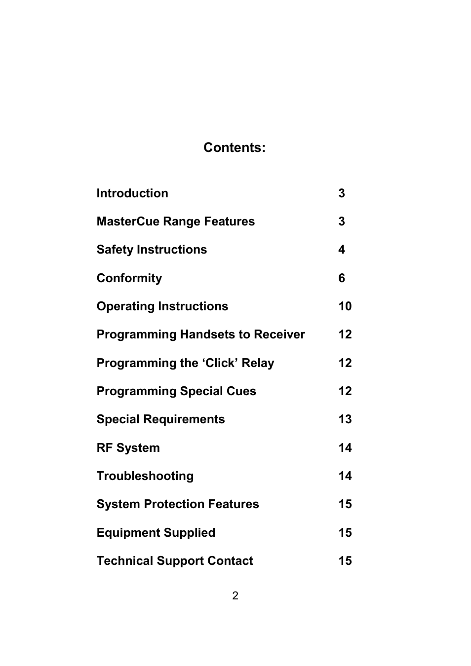 Interspace Industries MasterCue V6 System User Manual | Page 2 / 16