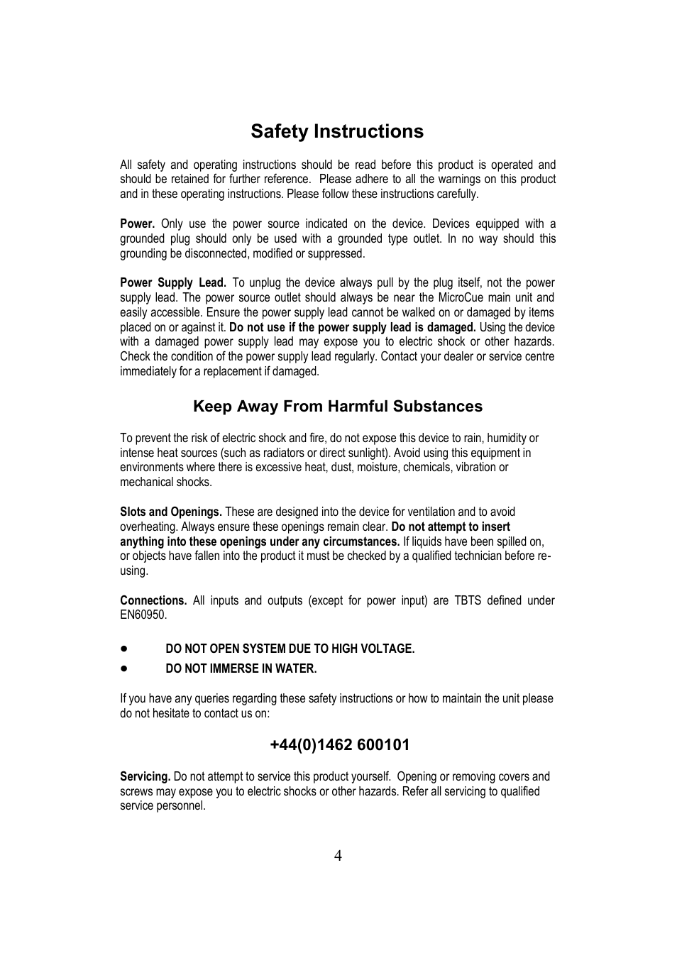 Safety instructions | Interspace Industries ClockWatch User Manual | Page 4 / 8