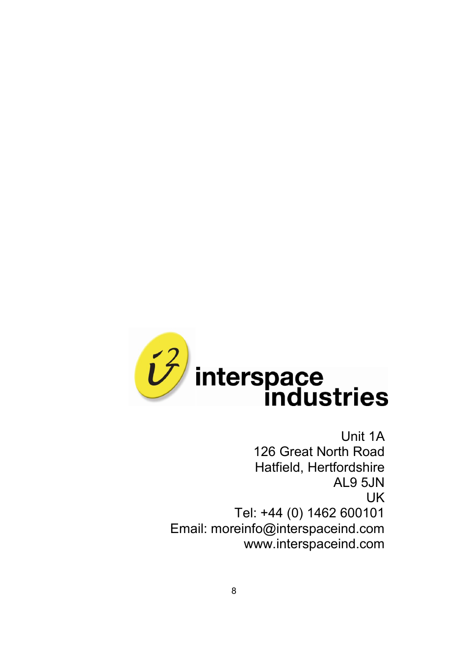 Interspace Industries Phono to XLR Balancing Box - PXB User Manual | Page 8 / 8