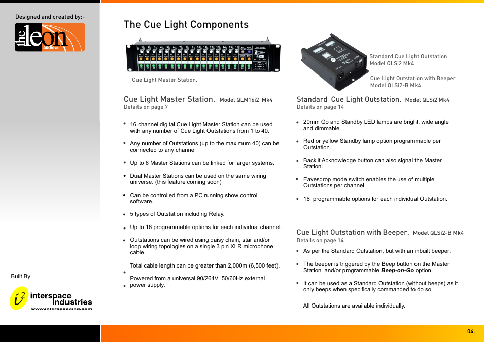 The cue light components | Interspace Industries TheatreCue 16 Way V4 System - 16 Outstations User Manual | Page 4 / 50