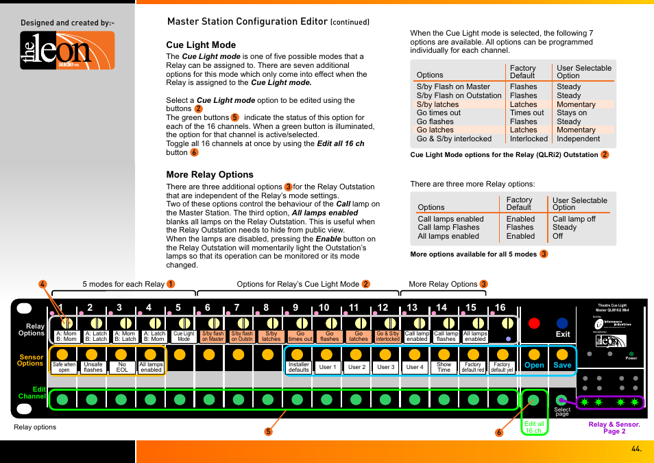 Master station configuration editor | Interspace Industries TheatreCue 16 Way V4 System - 16 Outstations User Manual | Page 44 / 50
