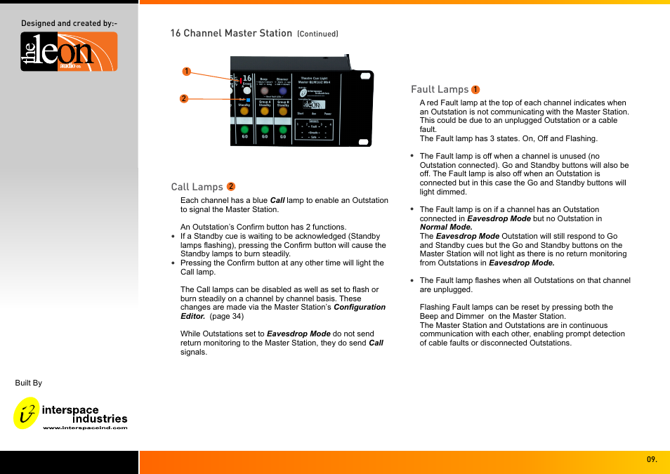 Interspace Industries TheatreCue 16 Way V4 System - 16 Outstations User Manual | Page 9 / 50