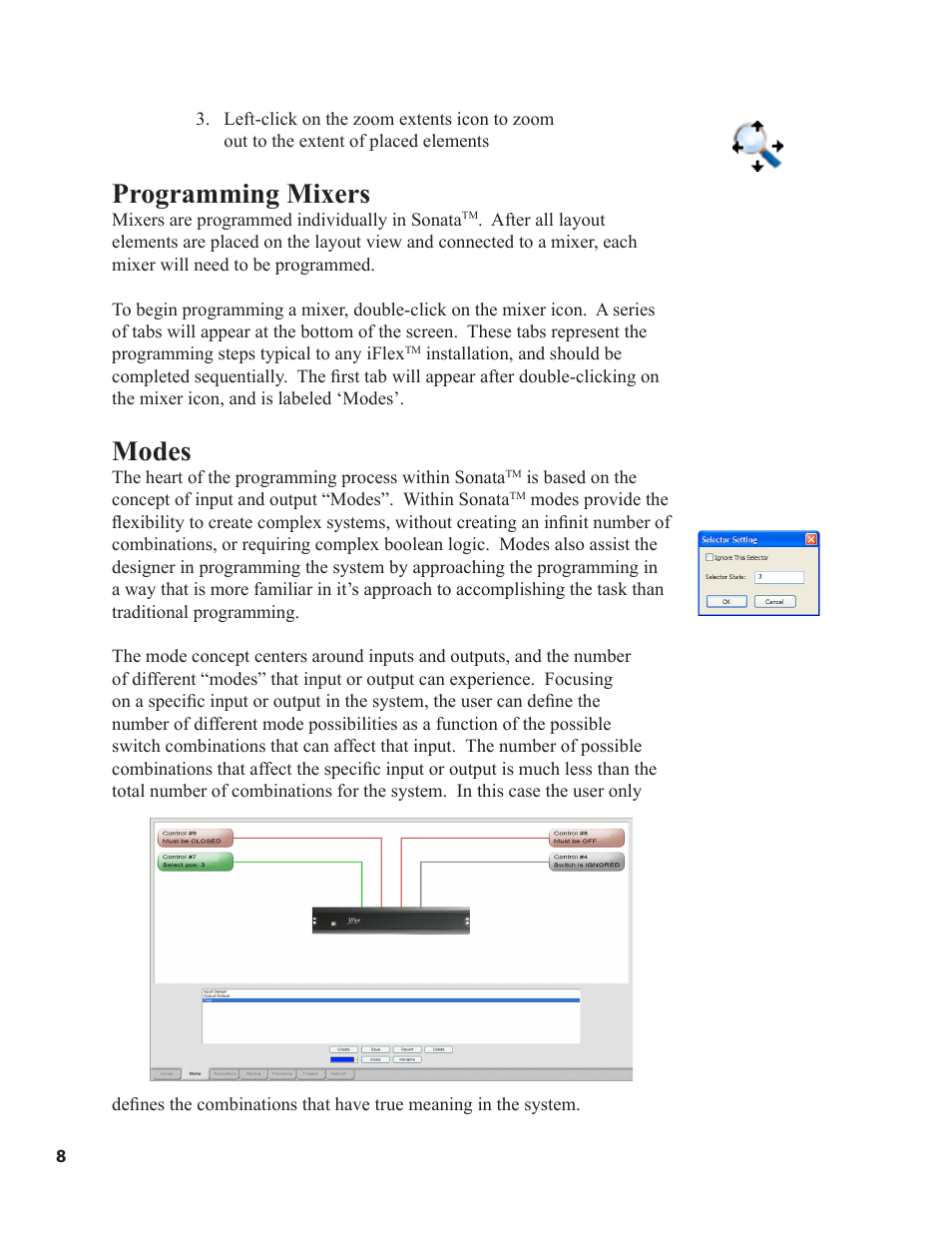 Programming mixers, Modes | Ivie iFlex 2400 Series User Manual | Page 10 / 29