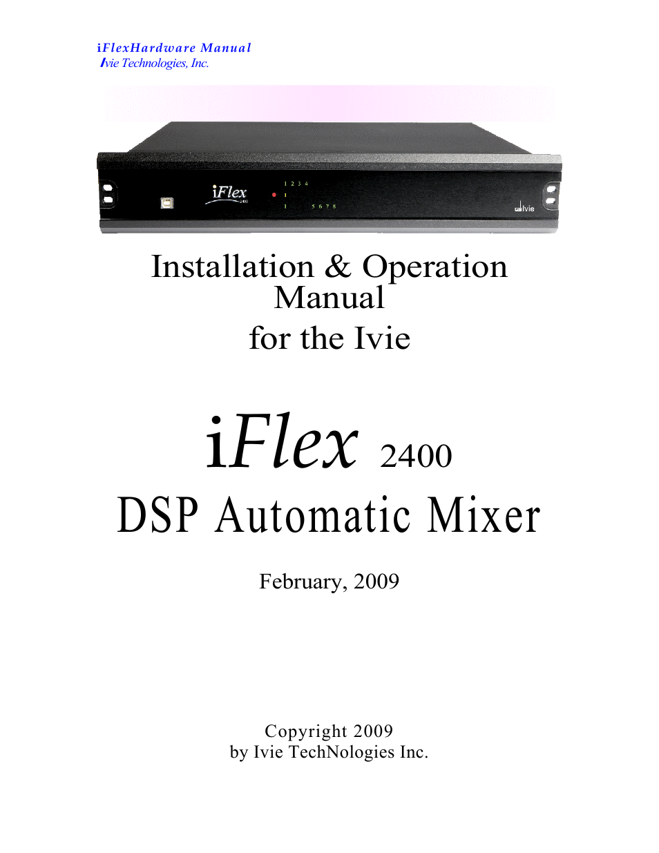 Ivie iFlex 2400 Series User Manual | 6 pages