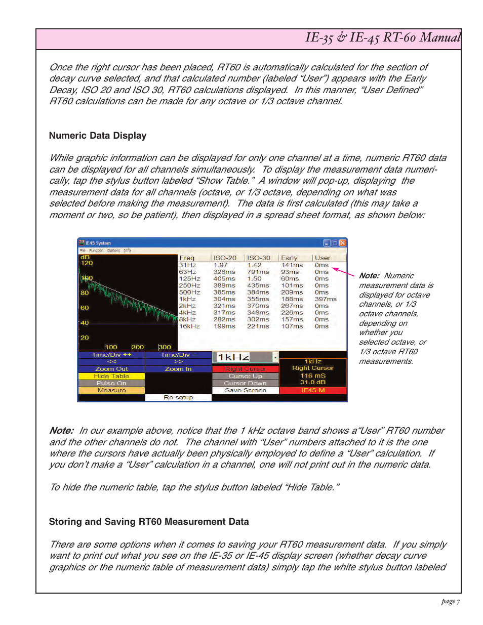 Ivie IE-45 RT60 - Reverberation Time Analysis User Manual | Page 7 / 8