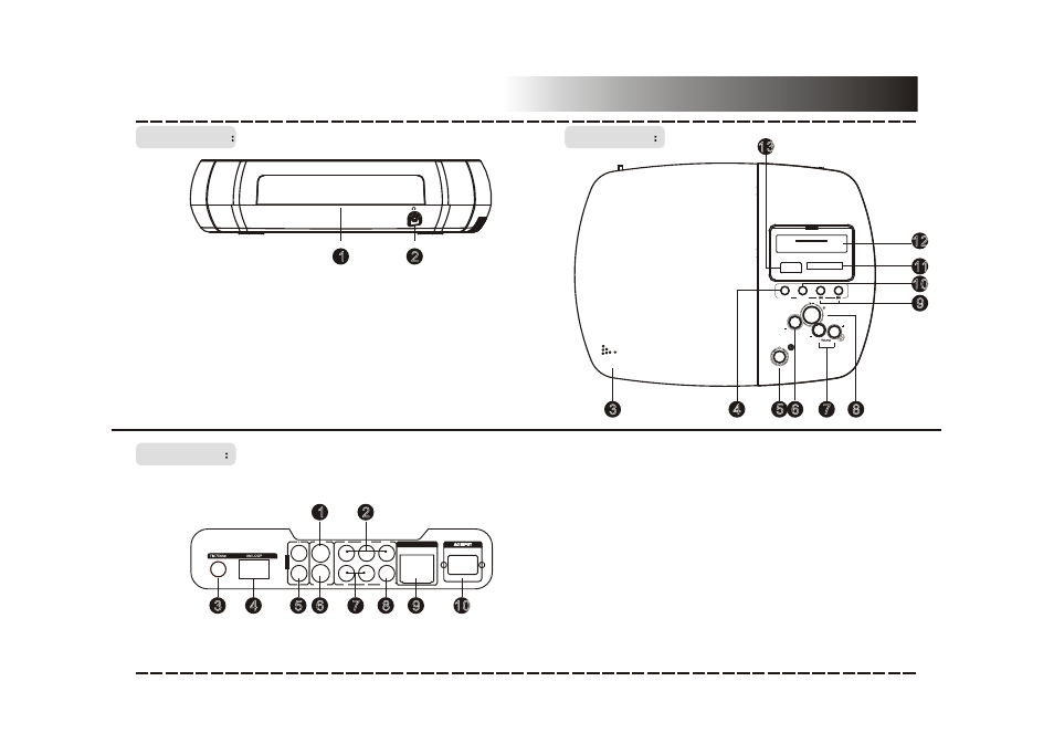 Panel, Front panel top panel, Rear panel | COBY electronic DVD-468 User Manual | Page 8 / 26