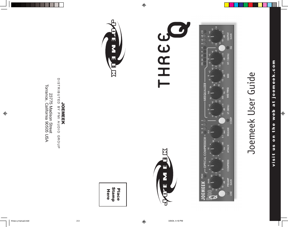 Joemeek three Q Desktop Channel User Manual | 10 pages