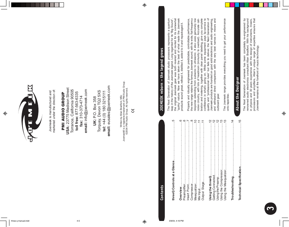 Joemeek three Q Desktop Channel User Manual | Page 2 / 10