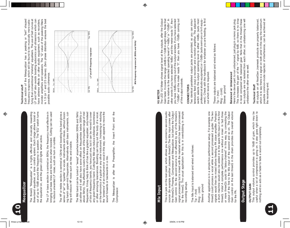 Mix input, Output stage, Meequalizer | Joemeek three Q Desktop Channel User Manual | Page 6 / 10