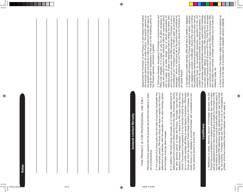 Conditions | Joemeek three Q Desktop Channel User Manual | Page 9 / 10