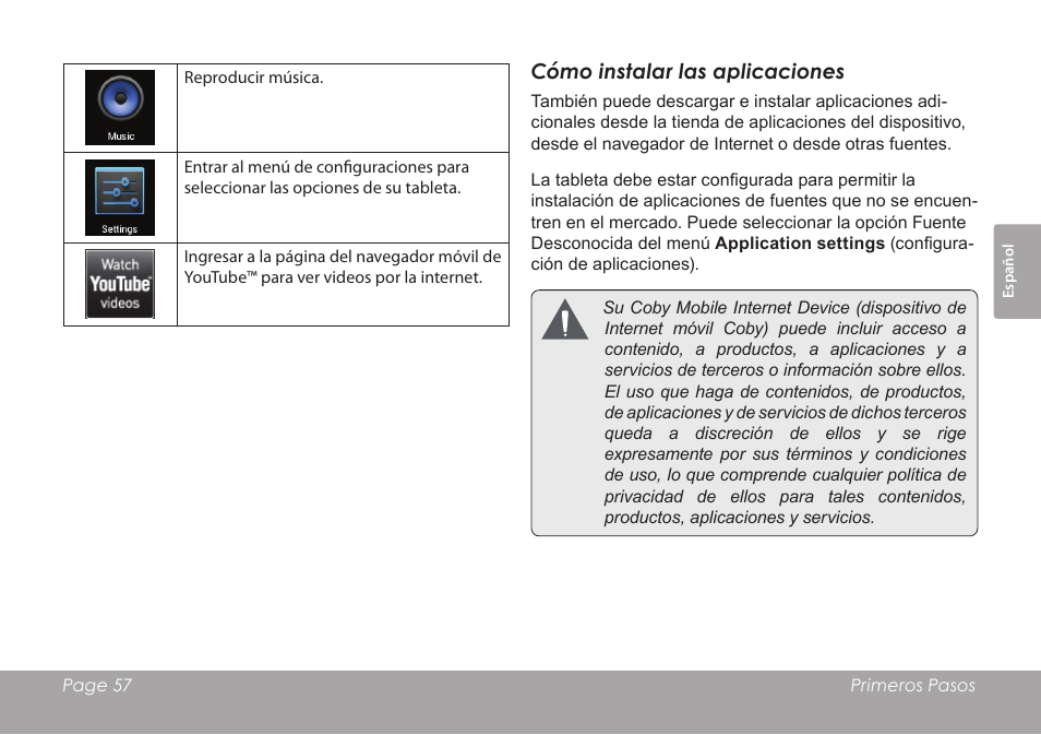 COBY electronic KYROS MID9742 User Manual | Page 57 / 124