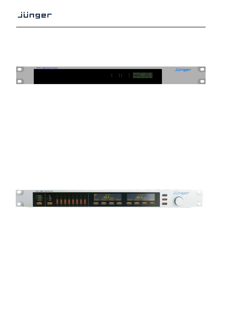 D*ap8 | Junger Audio D*AP8 Digital Audio Processor User Manual | Page 6 / 100