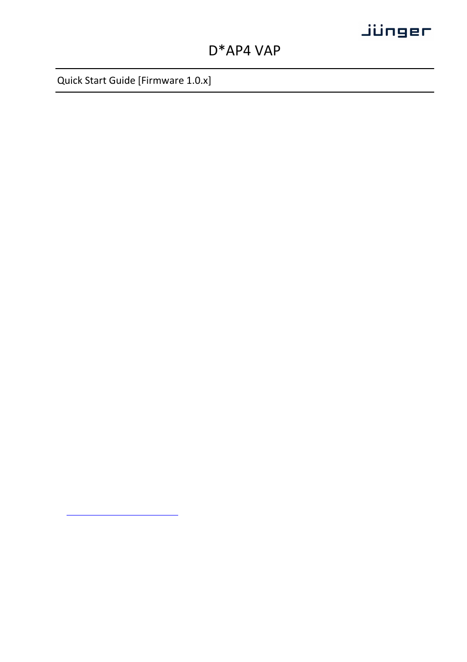Junger Audio D*AP4 VAP EDITION User Manual | 5 pages