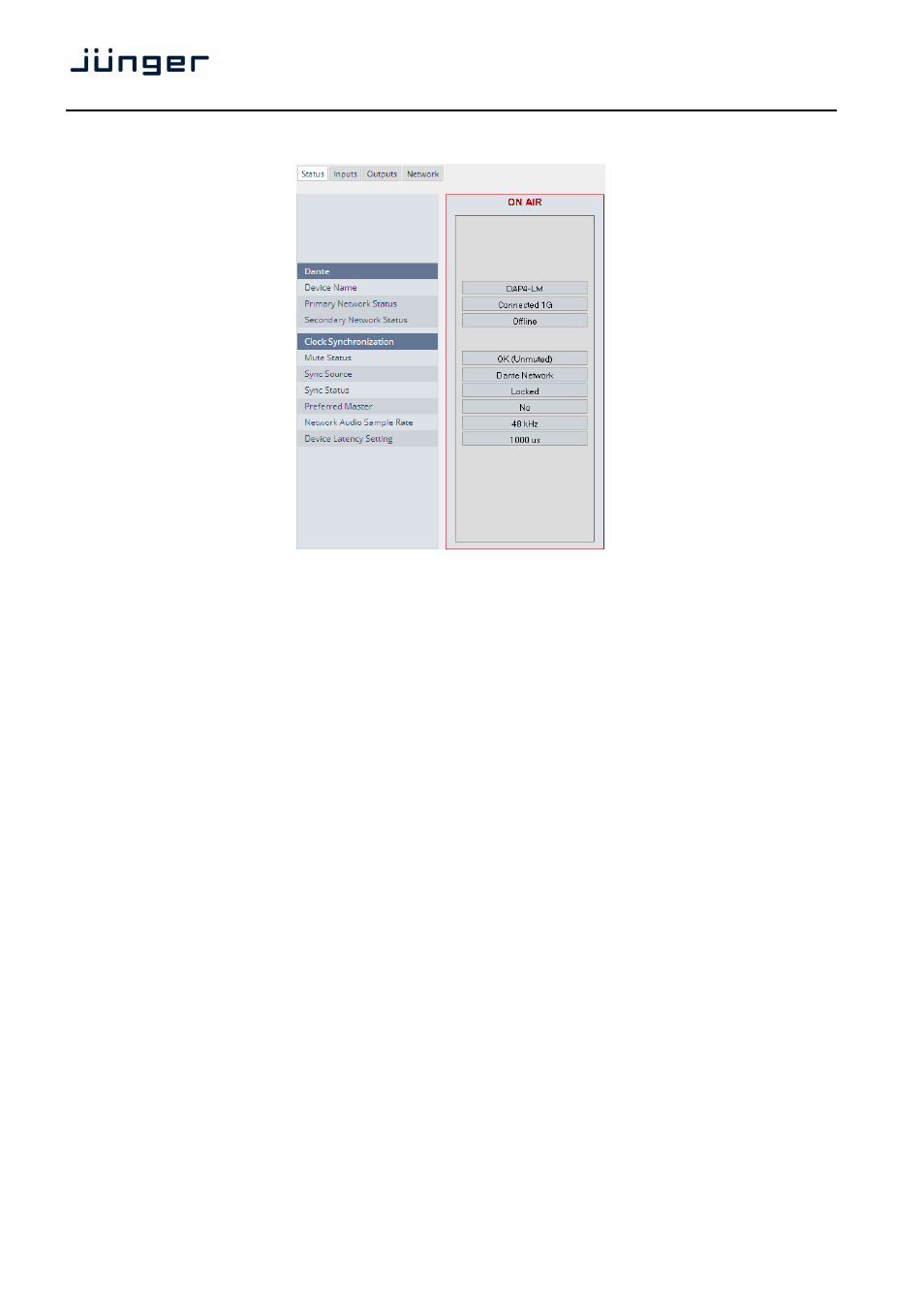 D*ap4 | Junger Audio D*AP4 FLX / D*AP4 LM Edition User Manual | Page 35 / 85