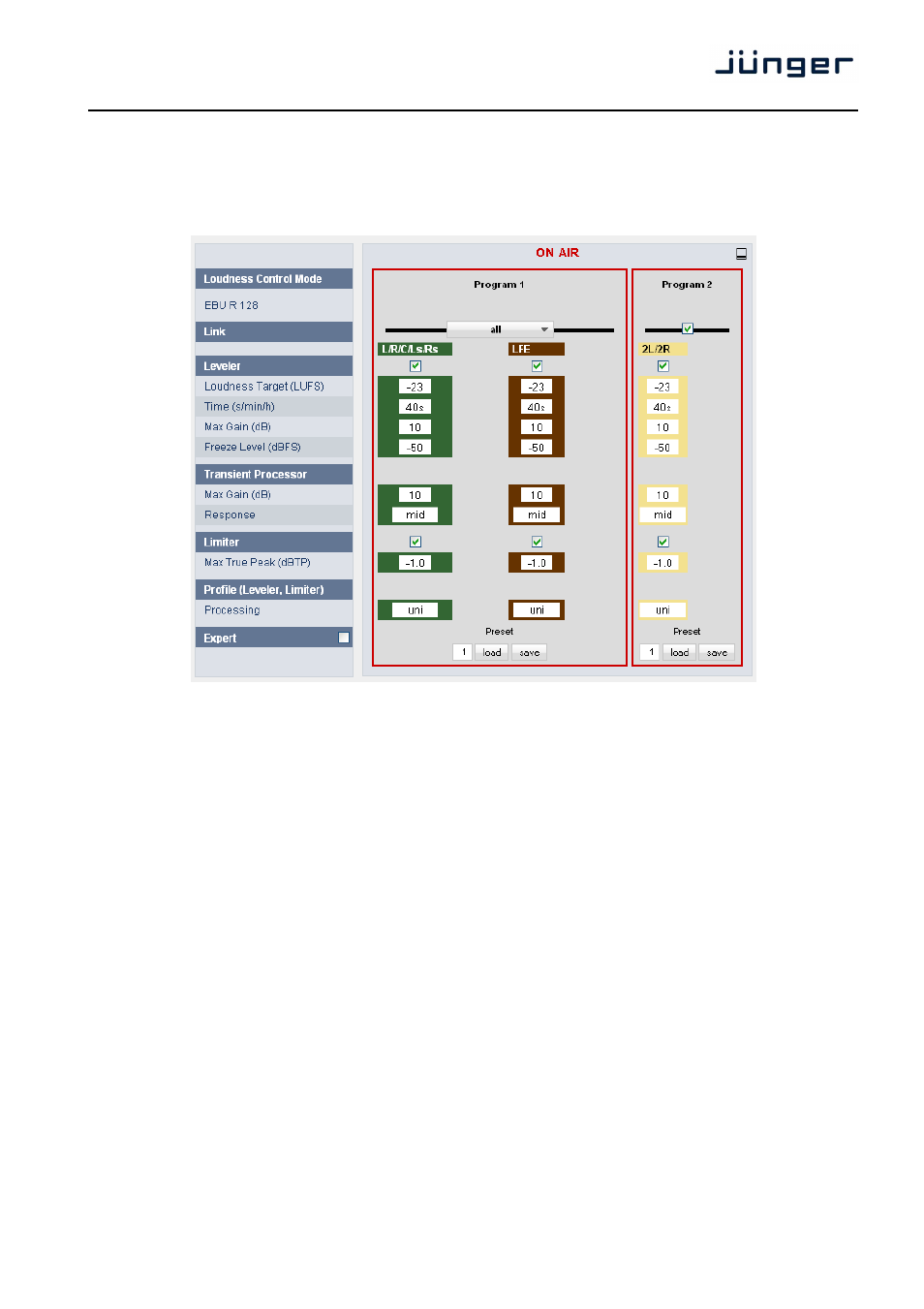 T*ap | Junger Audio T*AP Television Audio Processor Edition User Manual | Page 51 / 68