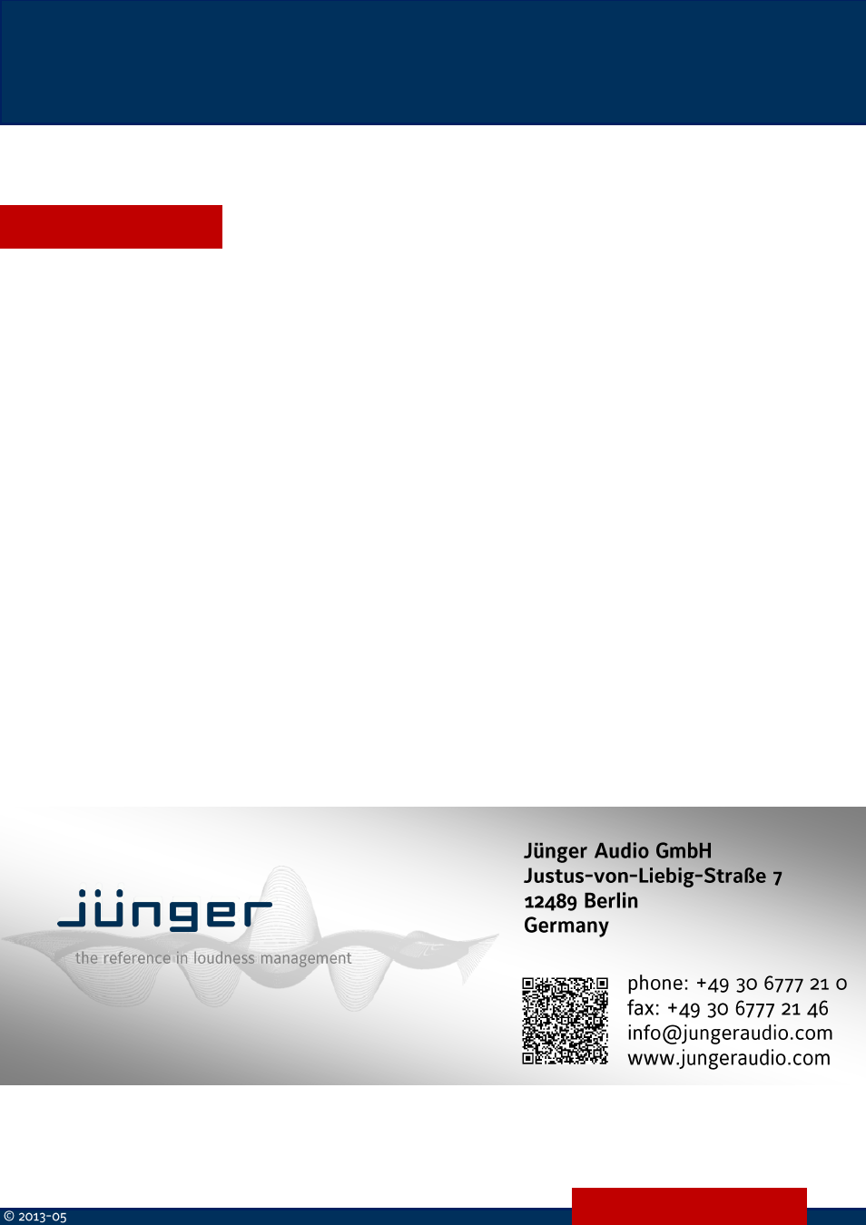 T* ap | Junger Audio T*AP Television Audio Processor Edition User Manual | Page 68 / 68