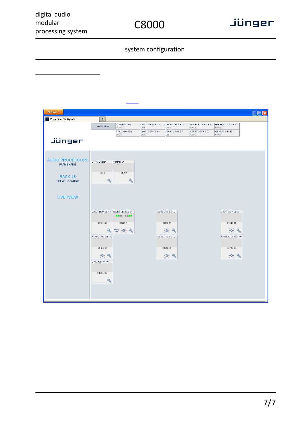 C8000 | Junger Audio C8000 System User Manual | Page 13 / 16