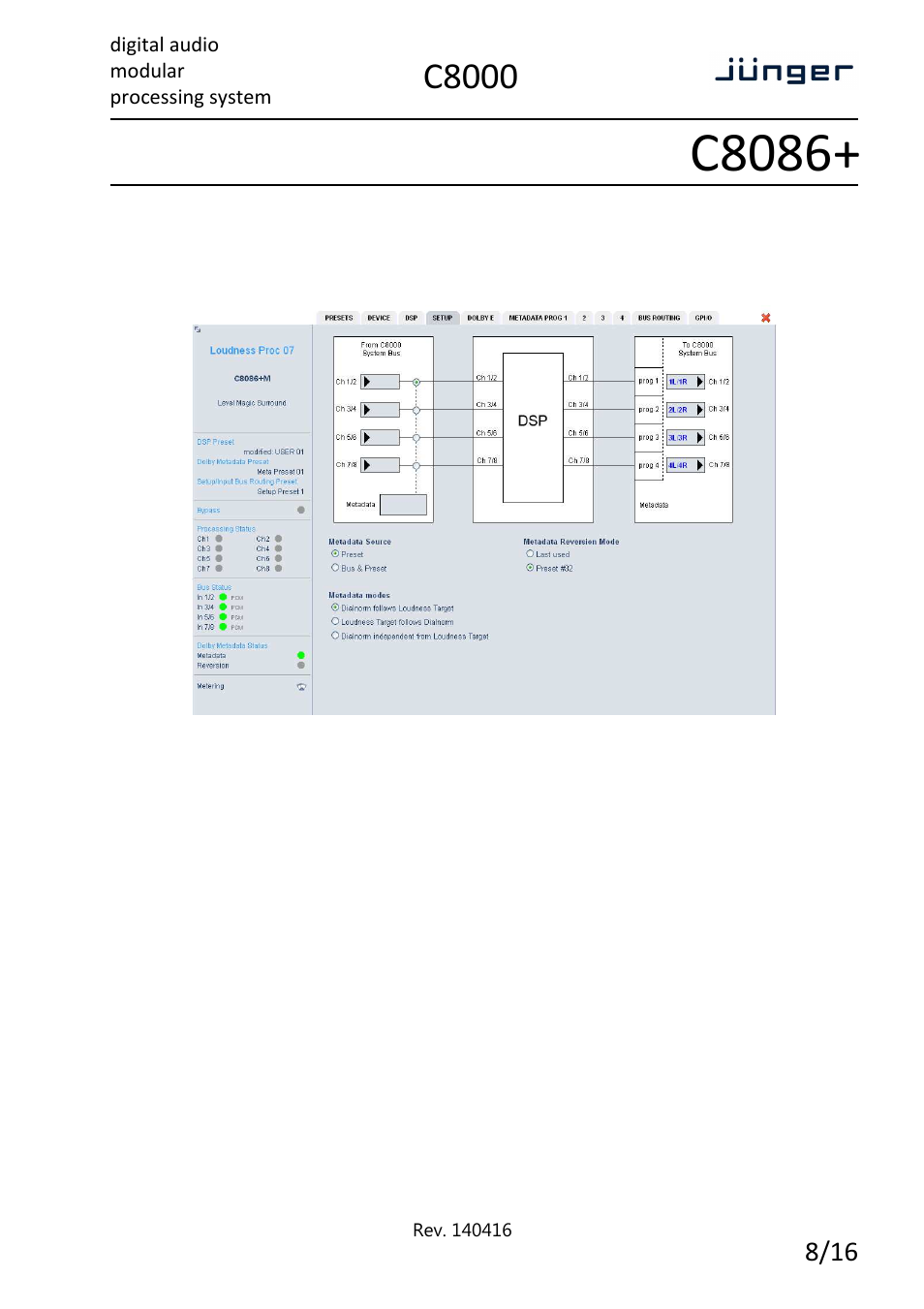 C8086, C8000 | Junger Audio C8086+ - Level Magic II ™ processor User Manual | Page 8 / 16