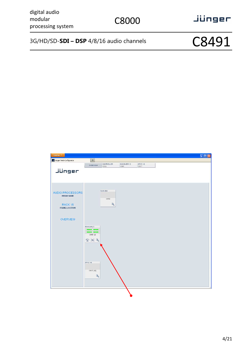 C8491, C8000 | Junger Audio C8491 - Compact Card User Manual | Page 4 / 21