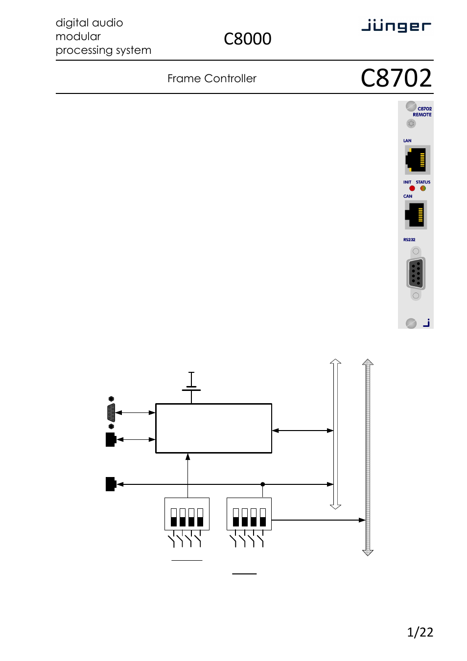 Junger Audio C8702 Controller C8000 User Manual | 22 pages