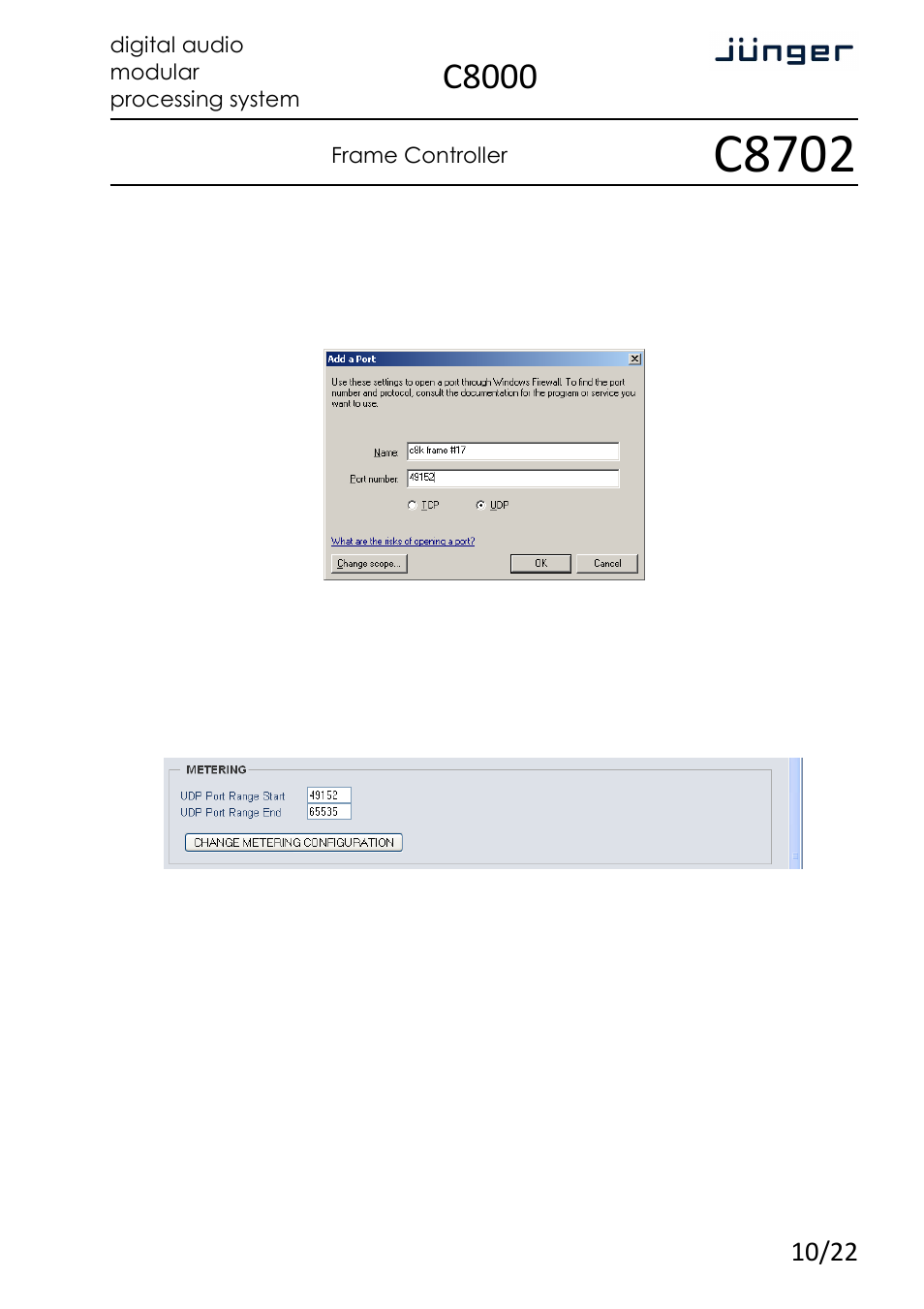 C8702, C8000 | Junger Audio C8702 Controller C8000 User Manual | Page 10 / 22