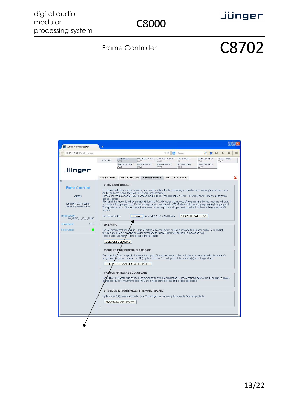 C8702, C8000 | Junger Audio C8702 Controller C8000 User Manual | Page 13 / 22