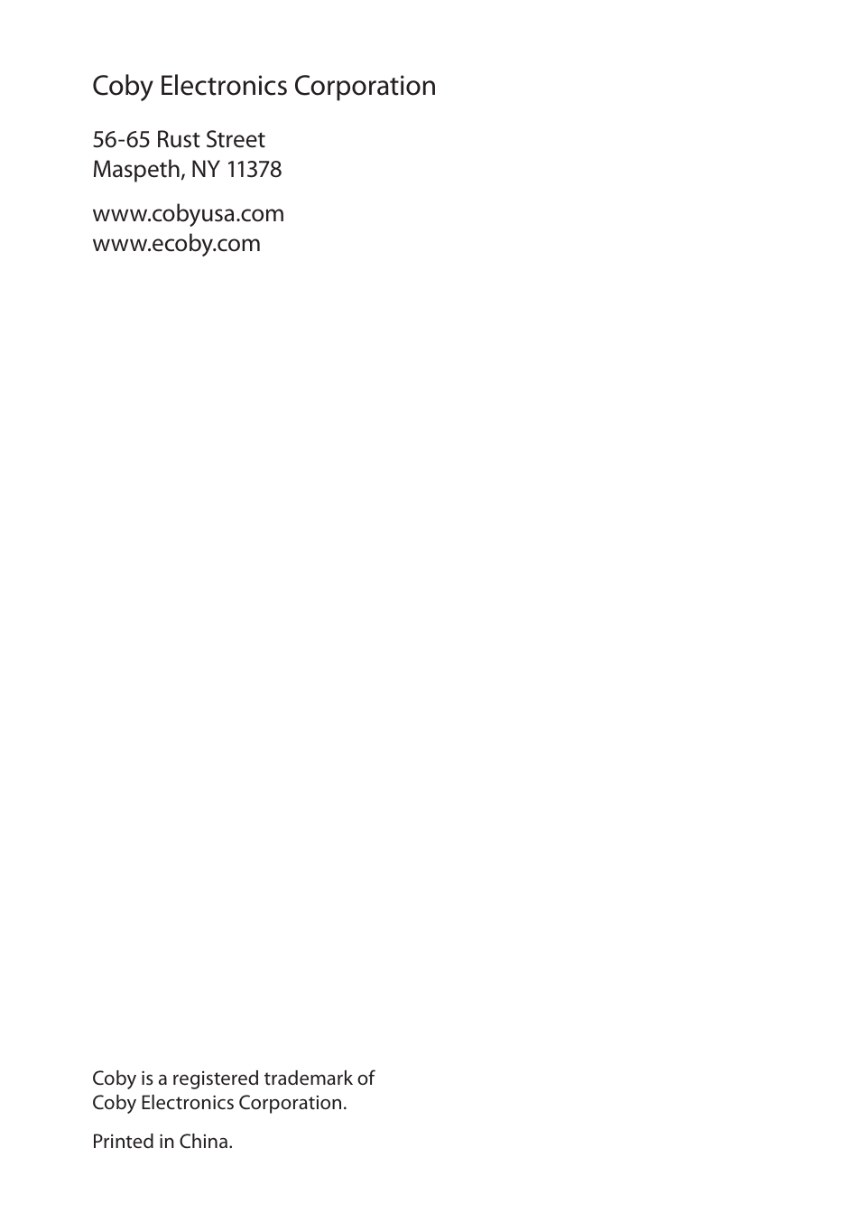 Coby electronics corporation | COBY electronic CS-MP125 User Manual | Page 24 / 24