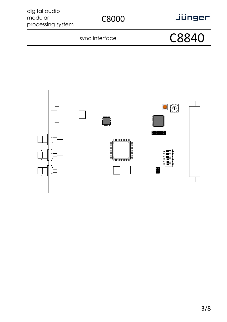 C8840, C8000, Sync interface | Digital audio modular processing system, Installation | Junger Audio C8840 - Sync interface User Manual | Page 3 / 8