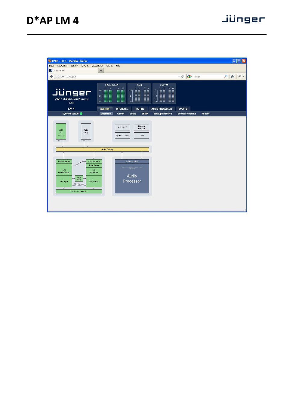 D*ap lm 4 | Junger Audio D*AP LM2 / D*AP LM4 - Digital Audio Processor User Manual | Page 13 / 56