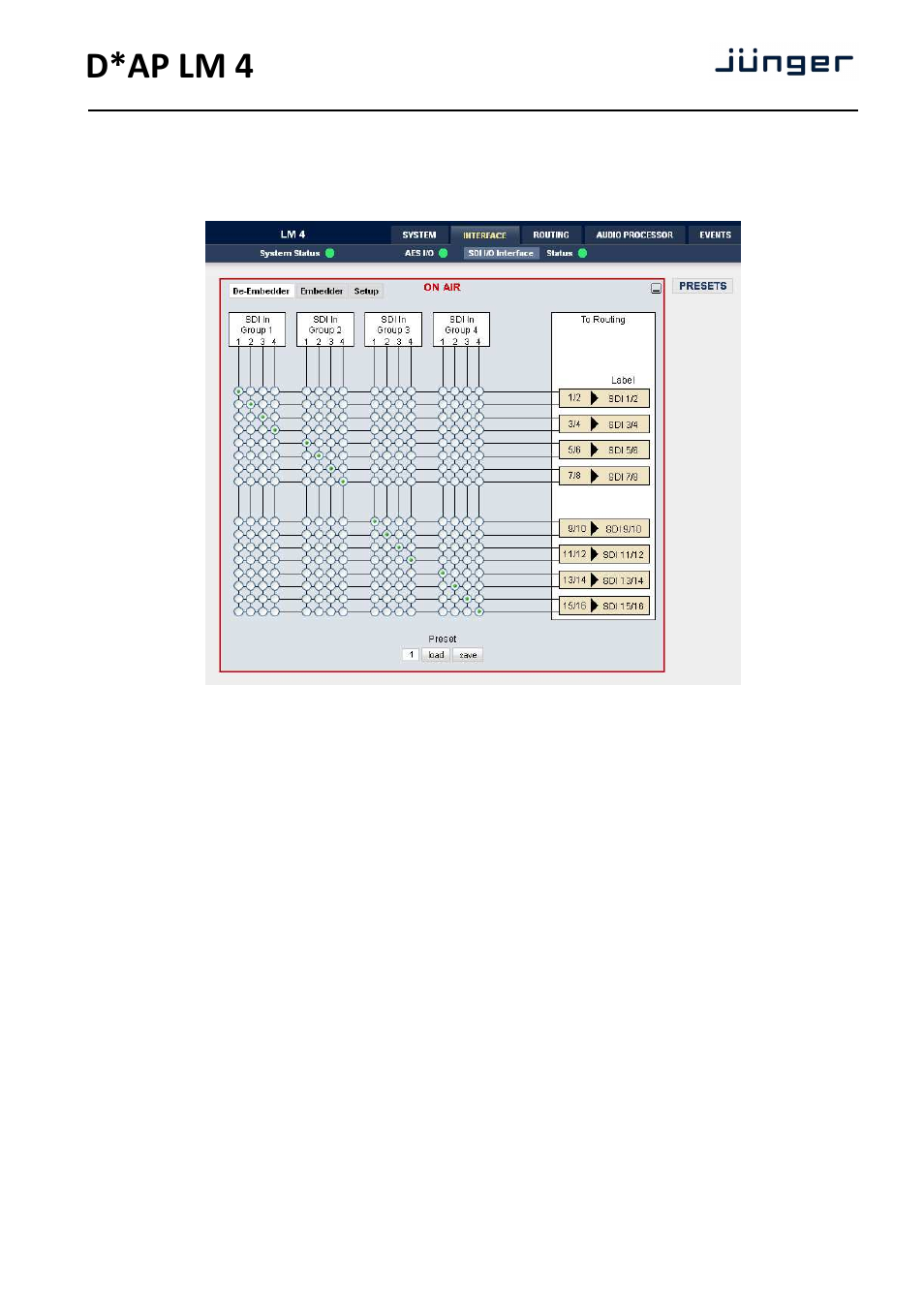 D*ap lm 4 | Junger Audio D*AP LM2 / D*AP LM4 - Digital Audio Processor User Manual | Page 21 / 56