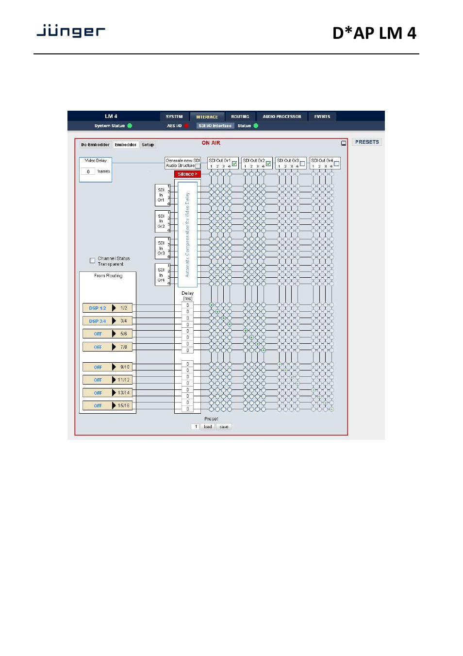 D*ap lm 4 | Junger Audio D*AP LM2 / D*AP LM4 - Digital Audio Processor User Manual | Page 22 / 56