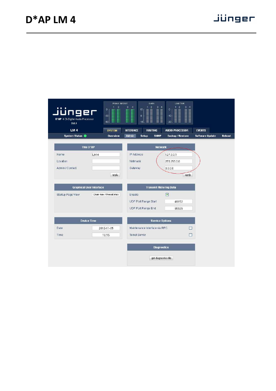 D*ap lm 4 | Junger Audio D*AP LM2 / D*AP LM4 - Digital Audio Processor User Manual | Page 9 / 56