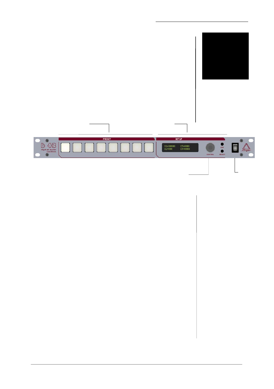 Location of parts and controls | Junger Audio b43 - Digital Audio Toolbox User Manual | Page 17 / 40