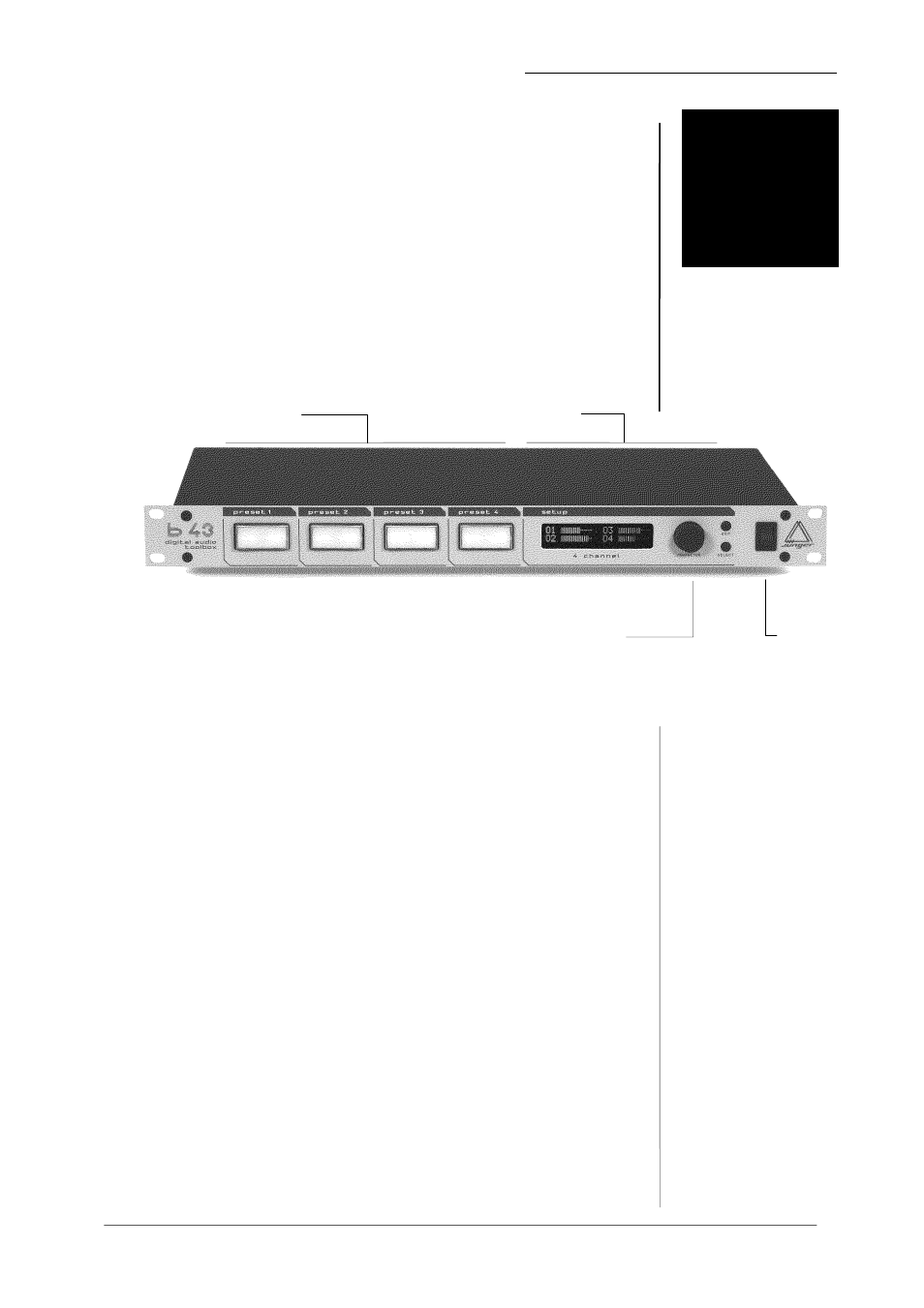 Location of parts and controls | Junger Audio b45 - Digital Audio Delay User Manual | Page 19 / 40