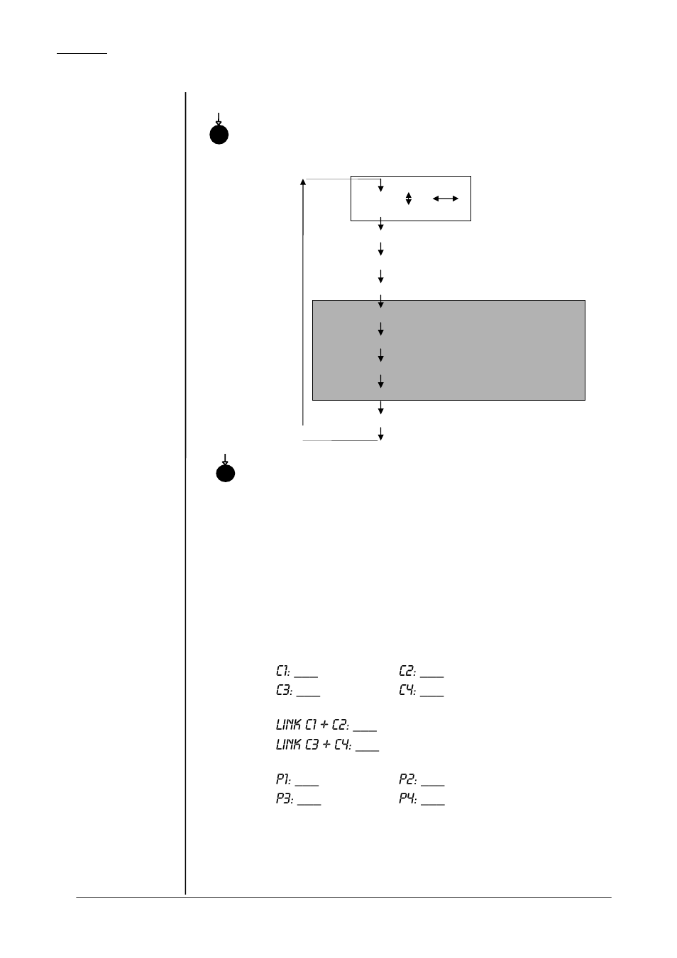 C1: ___ c2: ___ c3: ___ c4, Link c1 + c2, Link c3 + c4 | P1: ___ p2: ___ p3: ___ p4 | Junger Audio b45 - Digital Audio Delay User Manual | Page 26 / 40