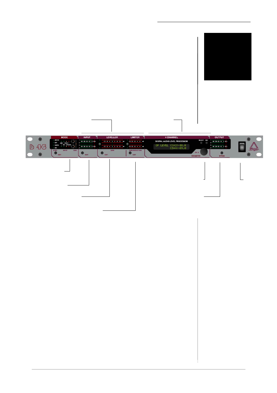 B46_3_en_4_parts-controls_100223, Location of parts and controls | Junger Audio b46 - Digital Audio Leveler User Manual | Page 17 / 44