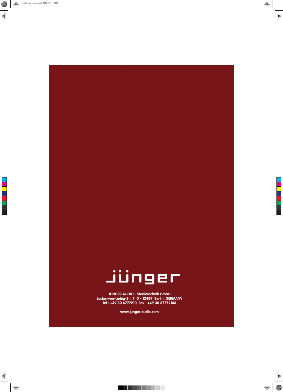 Junger Audio b46 - Digital Audio Leveler User Manual | Page 44 / 44