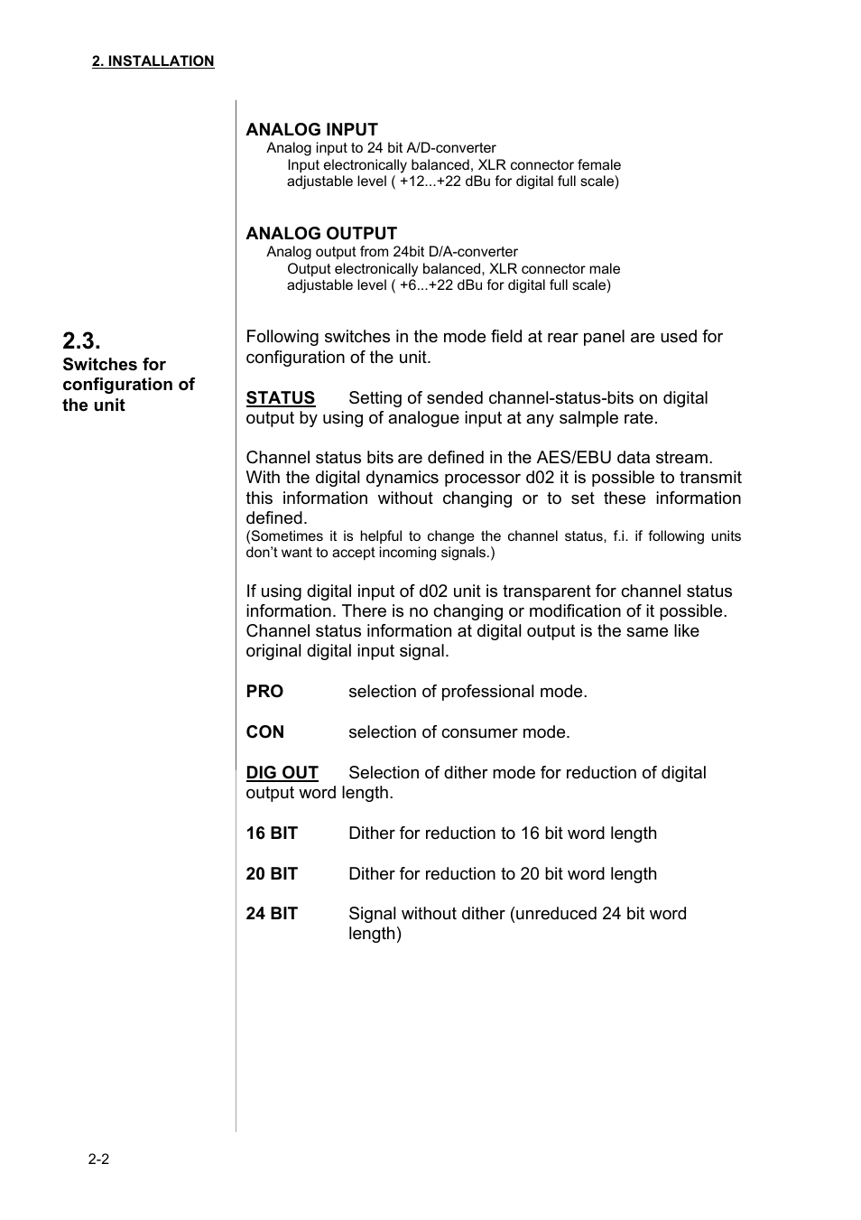 Junger Audio d02 - Digital Dynamics Processor User Manual | Page 14 / 36