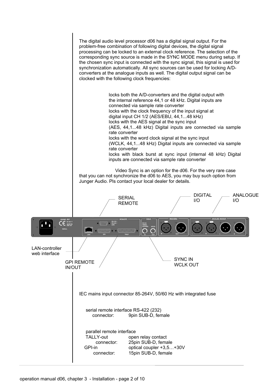 Junger Audio d06 - Digital Audio Leveler User Manual | Page 16 / 56