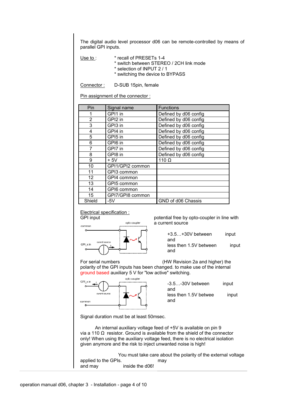 Junger Audio d06 - Digital Audio Leveler User Manual | Page 18 / 56