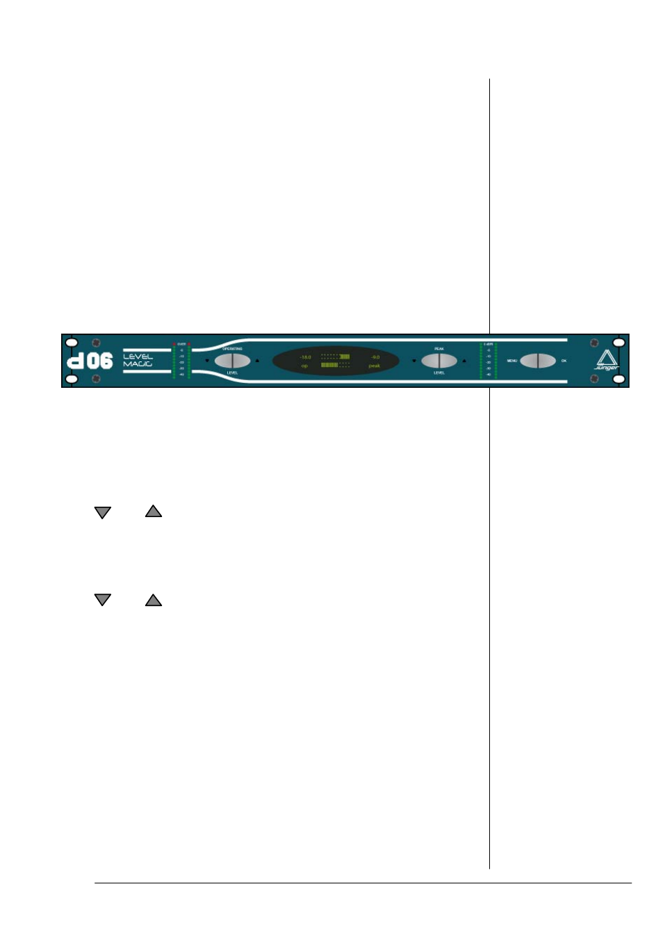 Operation, Front panel | Junger Audio d06 - Digital Audio Leveler User Manual | Page 43 / 56