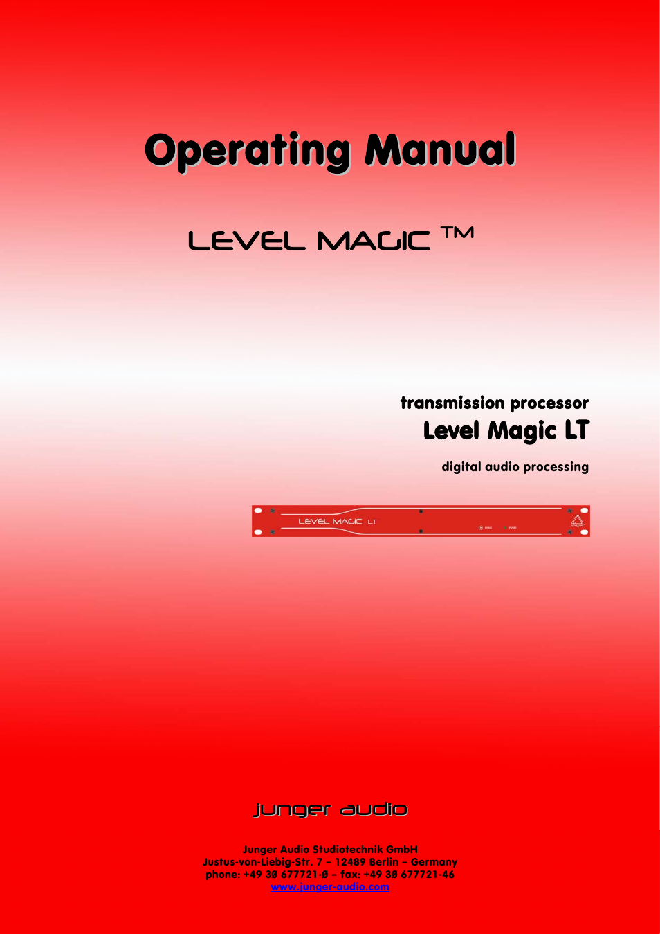 Junger Audio Transmission processor Level Magic LT User Manual | 48 pages