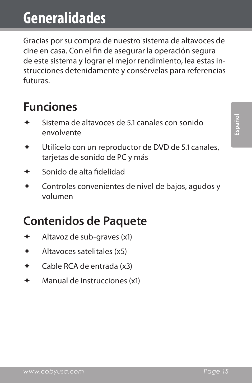 COBY electronic CSP96 User Manual | Page 15 / 41